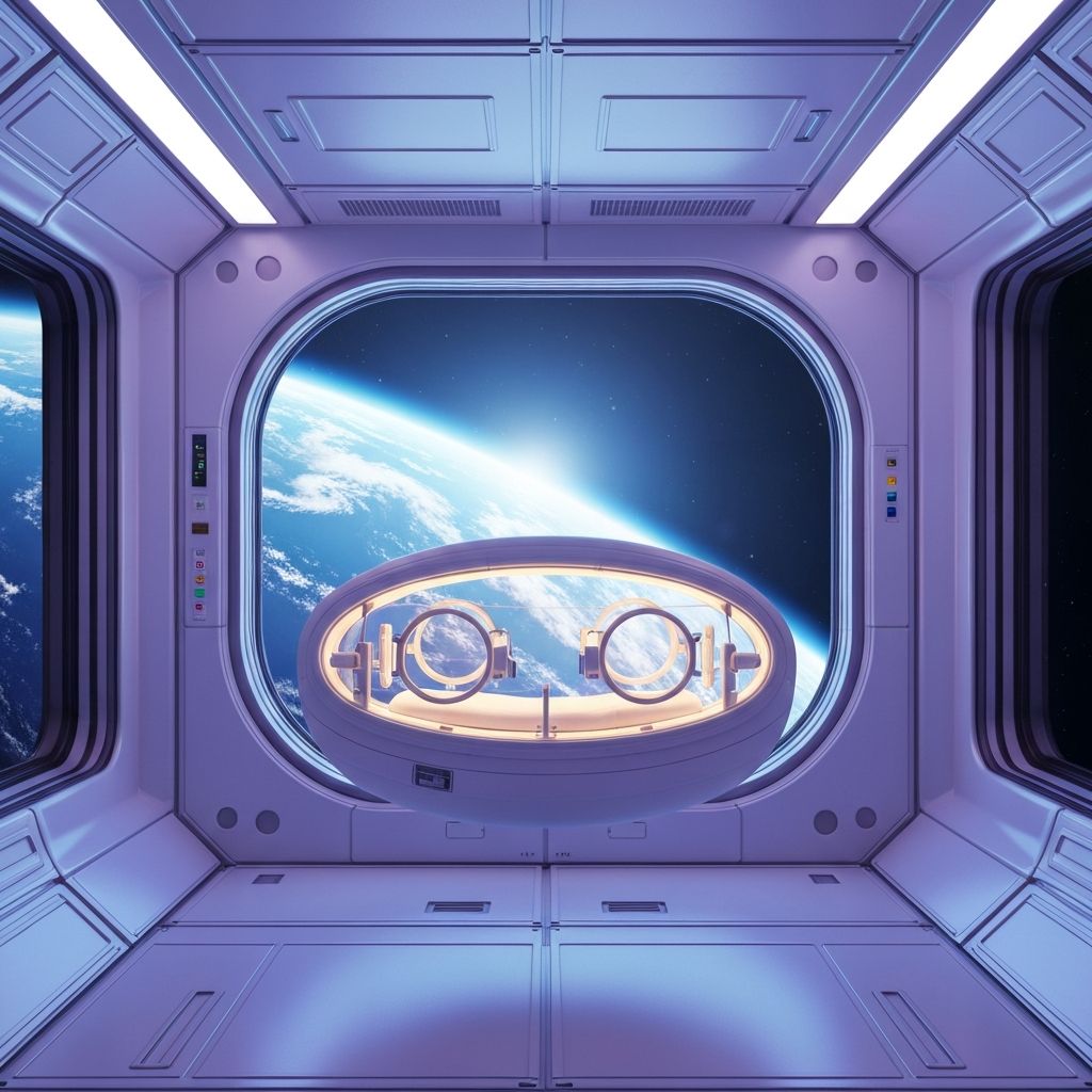 NanoVapor pod concept in a spacecraft environment with Earth visible through the window
